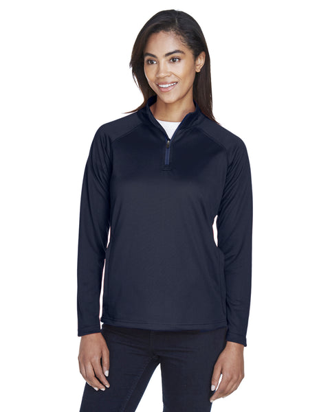 Devon & Jones Adult Bristol Sweater Fleece Quarter-Zip Women's